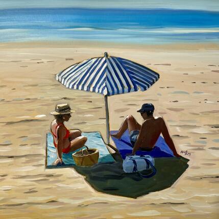 Painting F4 le couple sous le parasol 10009-21423-20250628-17 by Alice Roy | Painting Figurative Acrylic Life style