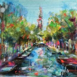 Painting Zuiderkerk by Solveiga | Painting  Acrylic