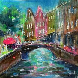 Painting Dancing houses  by Solveiga | Painting  Acrylic Pop icons