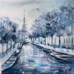 Painting Delft blue by Solveiga | Painting  Acrylic Pop icons