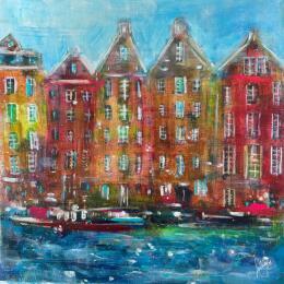 Painting I love Amsterdam  by Solveiga | Painting  Acrylic