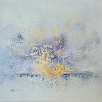 Peinture Dans sa lumière par Gaussen Sylvie | Tableau Abstrait Huile, Poudre de marbre Nature