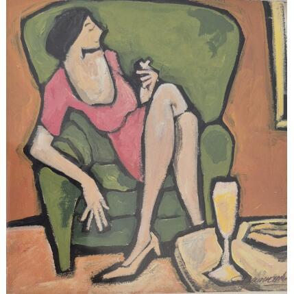 Painting Pause champagne by Signamarcheix Bernard | Painting Naive art Acrylic, Ink, Pastel Pop icons