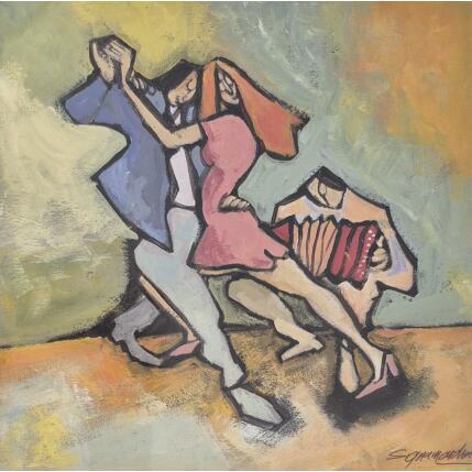 Painting Tango et baudoueon by Signamarcheix Bernard | Painting Naive art Acrylic, Ink, Pastel