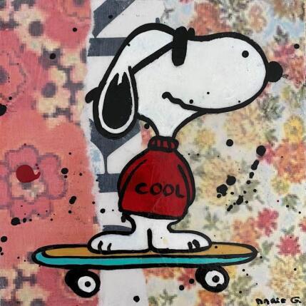 Painting F1  Joe cool by Marie G.  | Painting Pop-art Acrylic, Gluing, Wood Pop icons