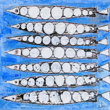 Painting Sardines fraiches by Colombo Cécile | Painting Naive art Acrylic, Gluing, Ink, Pastel, Watercolor Animals, Pop icons