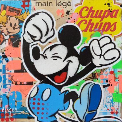 Painting Joie by Euger Philippe | Painting Pop-art Acrylic, Cardboard, Gluing Pop icons