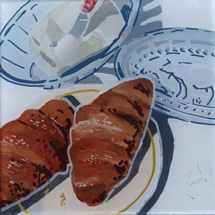 Painting Bella attendait le thé  by Auriol Philippe | Painting Figurative Acrylic, Plexiglass, Posca Still-life