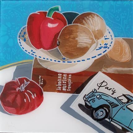 Painting Le programme du voyage était gourmand by Auriol Philippe | Painting Figurative Acrylic, Plexiglass, Posca Pop icons, Still-life