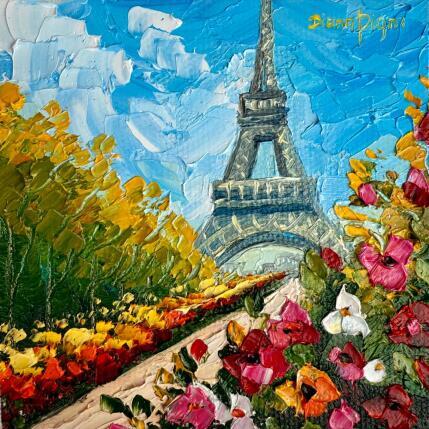 Painting Blooming Dreams of Paris by Pigni Diana | Painting Impressionism Oil Architecture, Landscapes, Urban