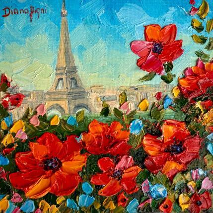 Painting Summertime in Paris by Pigni Diana | Painting Impressionism Oil Architecture, Landscapes, Urban