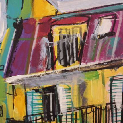 Painting Ça vibre au dernier ! by Anicet Olivier | Painting Figurative Acrylic, Pastel Architecture, Urban