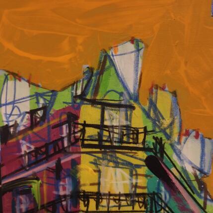 Painting Derrière la fenêtre, le soleil le prend dans ses bras by Anicet Olivier | Painting Figurative Acrylic, Pastel Architecture, Urban