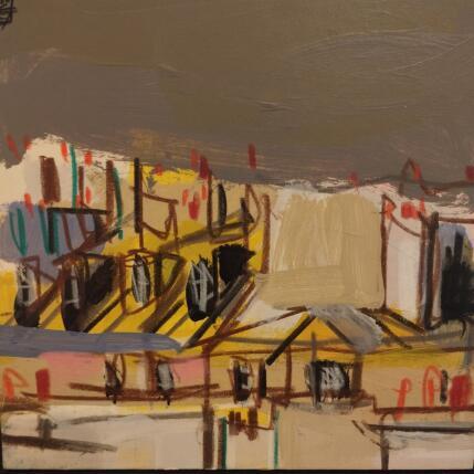 Painting Le soleil grimpe ! by Anicet Olivier | Painting Figurative Acrylic, Pastel Architecture, Urban