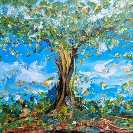 Painting L'arbre au cœur d'or  by Amblard Florence | Painting Abstract Acrylic Nature