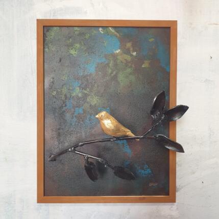 Sculpture L’Oiseau dans le cadre by Eres Nicolas | Sculpture Figurative Metal Animals