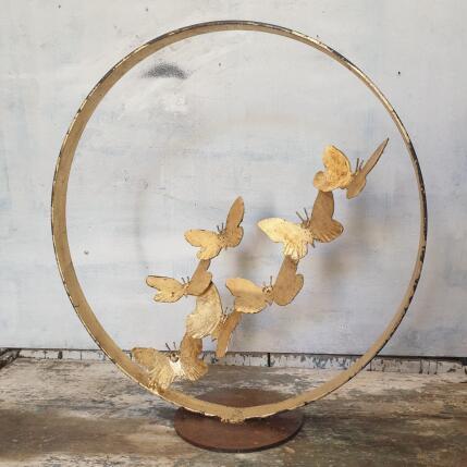 Sculpture Envolée de papillon by Eres Nicolas | Sculpture Figurative Metal Animals