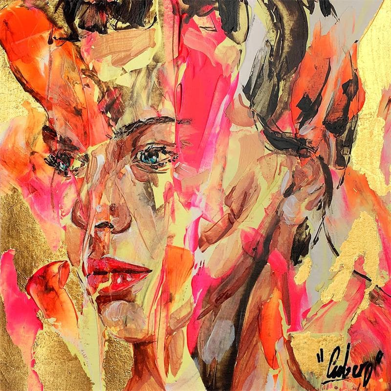 Painting 66A by Cubero Nathalie | Painting Figurative Mixed Portrait