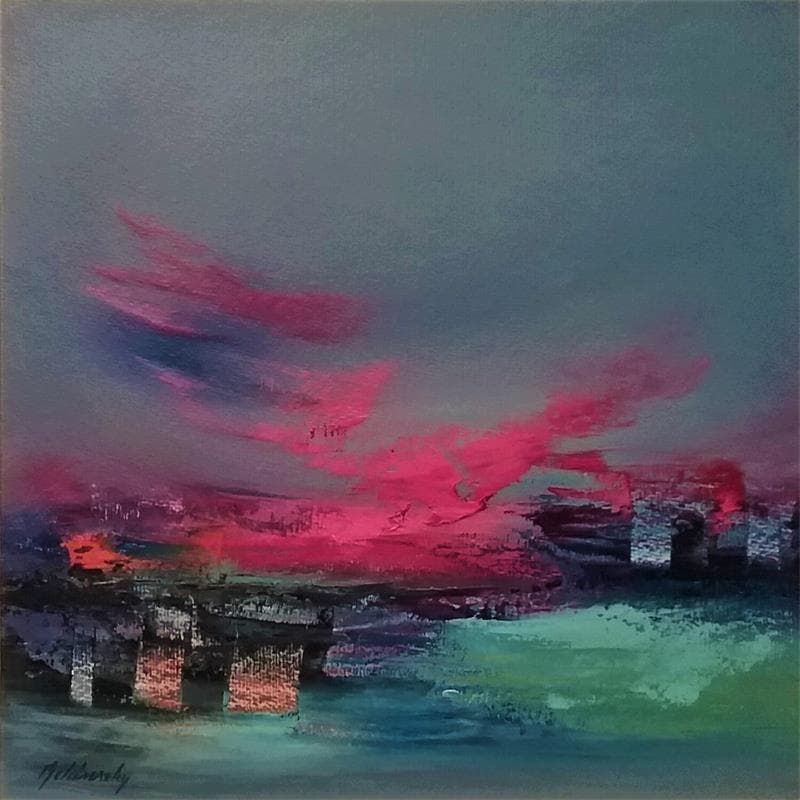 Painting Ghost city by Belanszky Demko Beata | Painting Abstract Acrylic Landscapes