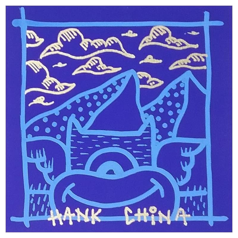 Peinture Blue mountain par Hank China | Tableau Pop Art Acrylique icones Pop