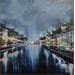 Painting Lyon les quais version nuit by Guillet Jerome | Painting Figurative Urban Acrylic