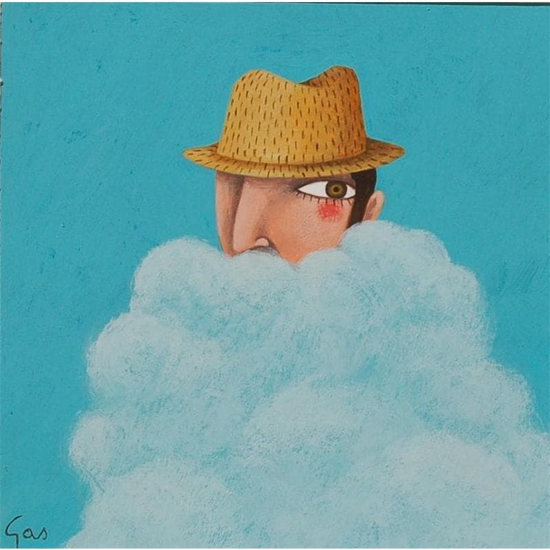 Peinture la cortina de fum par Aguasca Sole Gemma | Tableau Art naïf Acrylique Portraits