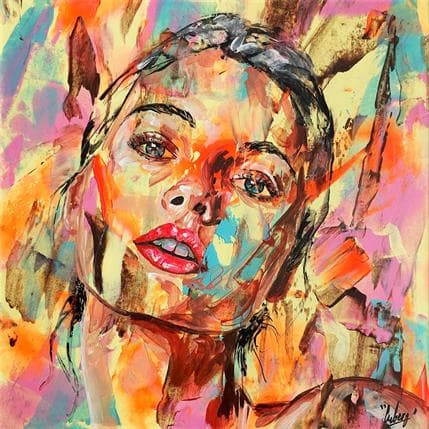 Painting 37C by Cubero Nathalie | Painting Figurative Mixed Portrait