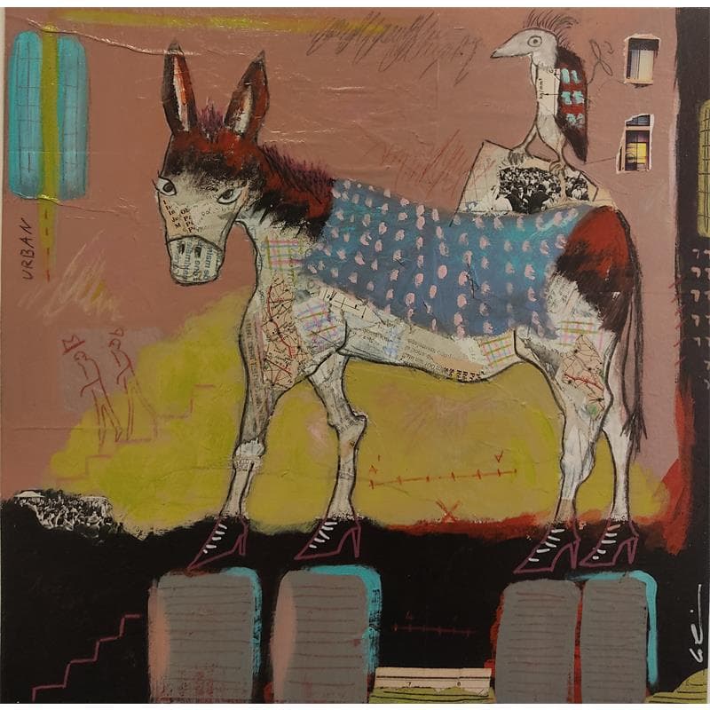 Gemälde Urban style von Colin Sylvie | Gemälde Art brut Tiere Acryl
