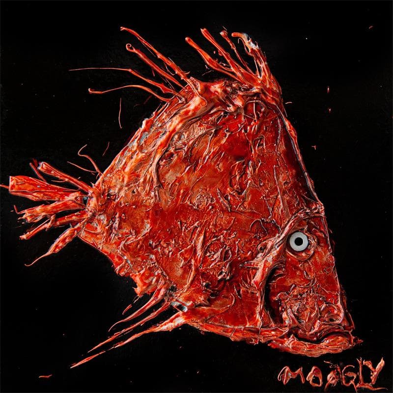 Gemälde Rocallus von Moogly | Gemälde Art brut Tiere Acryl