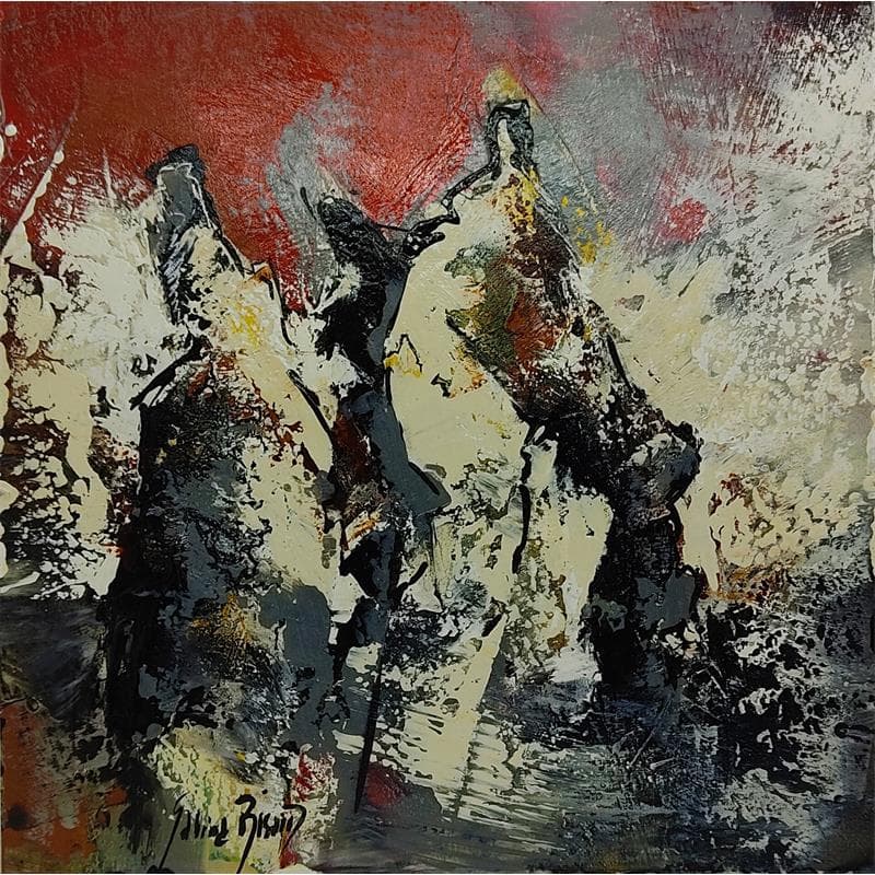 Painting M 1613 by Sabrina Bisard | Painting Abstract Mixed Life style