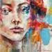 Painting Anouk by Abbondanzia Monica | Painting Figurative Portrait Acrylic