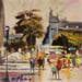 Painting Place Saint-Michel by Frédéric Thiery | Painting Figurative Acrylic Landscapes