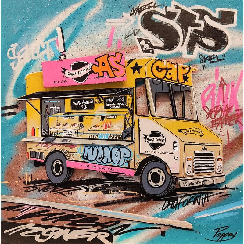 Painting Potatoes truck by Pappay | Painting Street art Mixed Pop icons