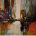 Painting DOWNTOWN by Bond Tetiana | Painting Figurative Urban Oil