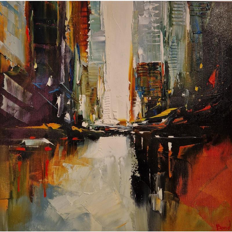 Painting DOWNTOWN by Bond Tetiana | Painting Figurative Urban Oil