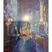 Painting Blue Light by Bond Tetiana | Painting Figurative Urban Oil