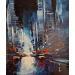 Peinture DARK CITY par Bond Tetiana | Tableau Figuratif Urbain Huile