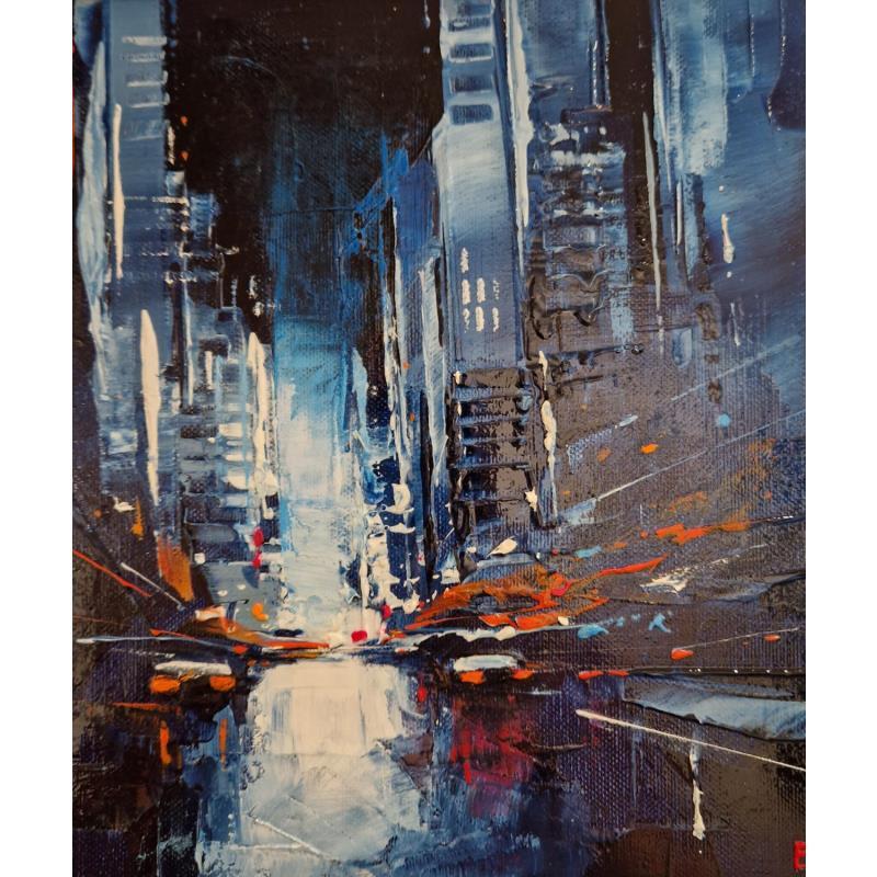 Peinture DARK CITY par Bond Tetiana | Tableau Figuratif Urbain Huile