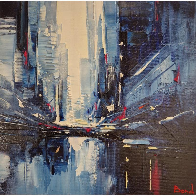 Painting DARK STREET by Bond Tetiana | Painting Figurative Urban Oil