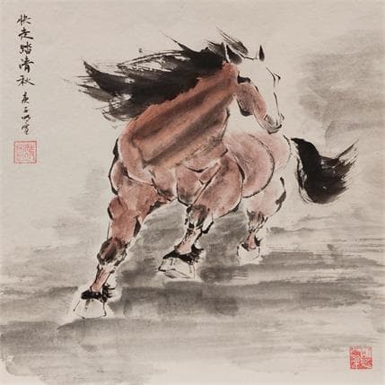 Painting Wind-breaking by Du Mingxuan | Painting Figurative Mixed Animals