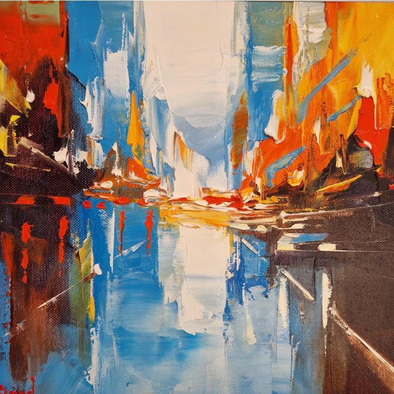 Painting BLUE AND ORANGE by Bond Tetiana | Painting Figurative Urban Oil