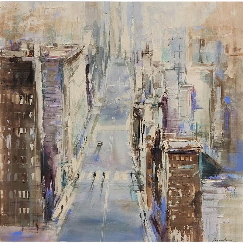 Painting The city by Poumelin Richard | Painting Figurative Mixed Urban