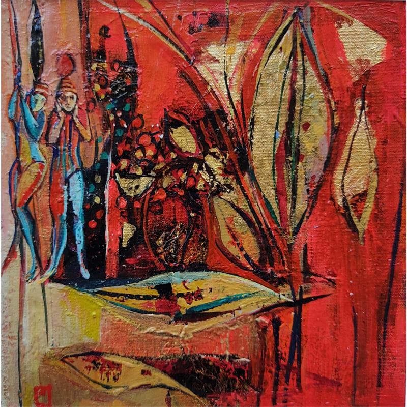 Peinture Rouges dans le cirque par Machi | Tableau Figuratif Acrylique, Huile scènes de vie