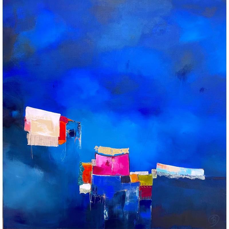 Painting une nuit si etrange by Lau Blou | Painting Abstract Landscapes Acrylic
