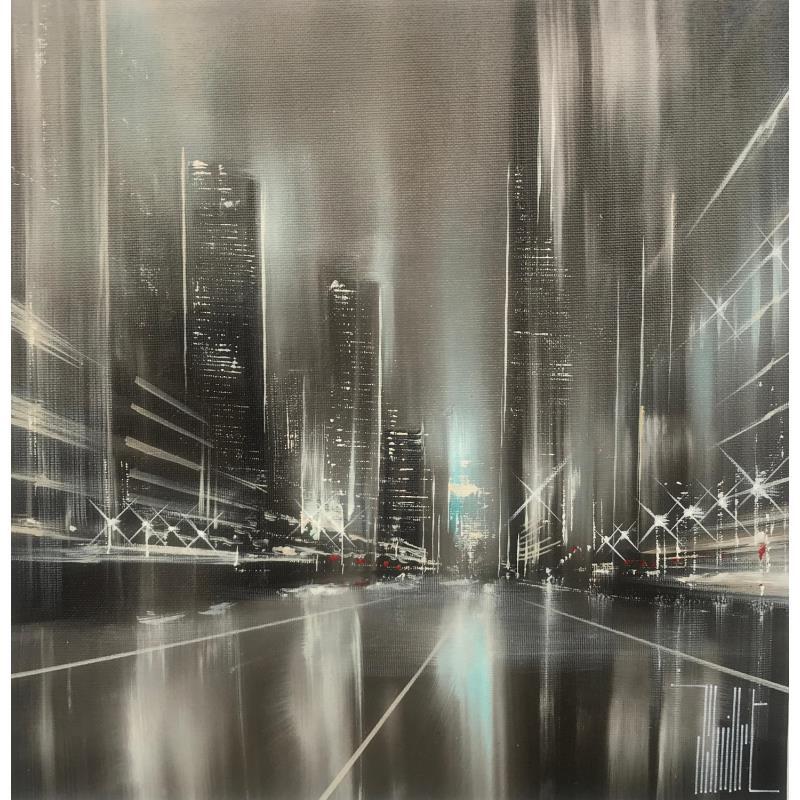 Gemälde how the city shine for you von Guillet Jerome | Gemälde Figurativ Urban Öl Acryl