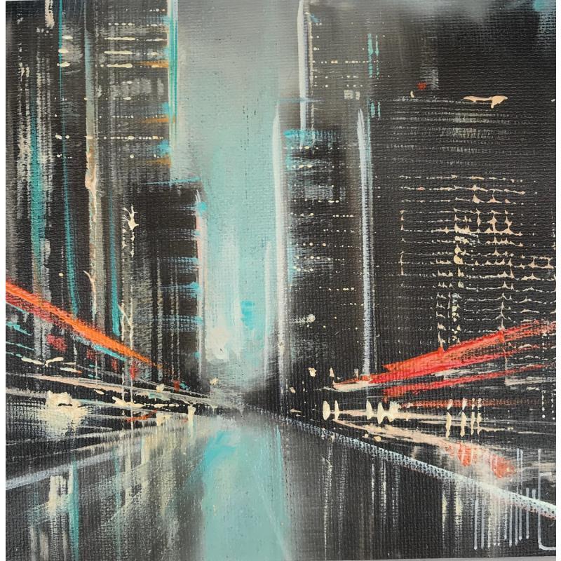 Painting brown and lights by Guillet Jerome | Painting Figurative Urban Oil Acrylic