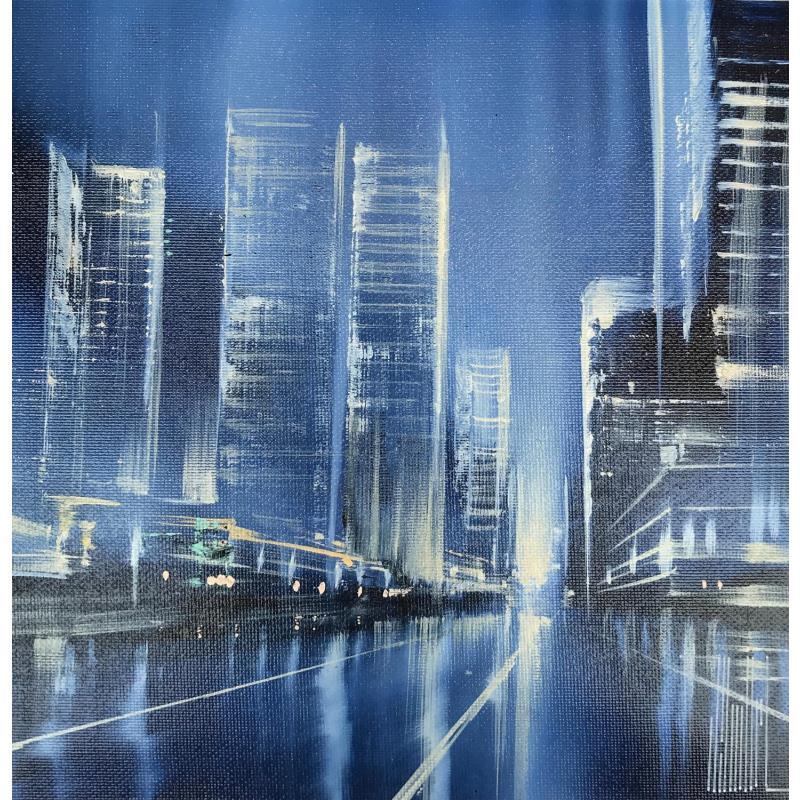 Painting glowing lights by Guillet Jerome | Painting Figurative Acrylic, Oil Urban