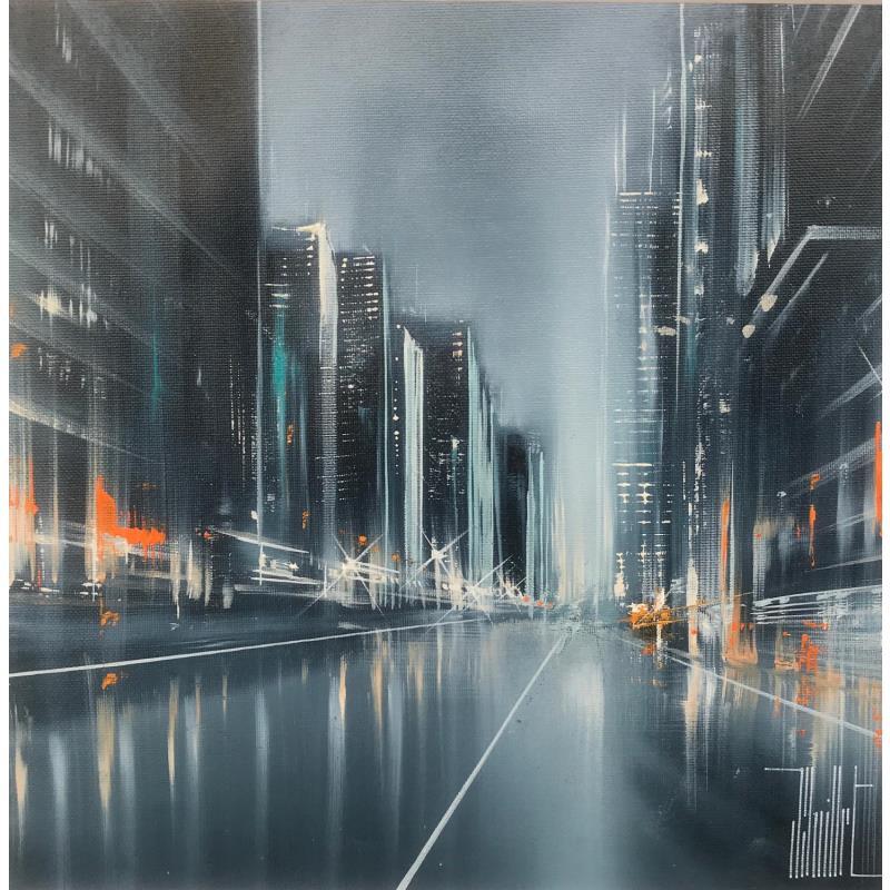 Painting look at the lights by Guillet Jerome | Painting Figurative Urban Oil Acrylic