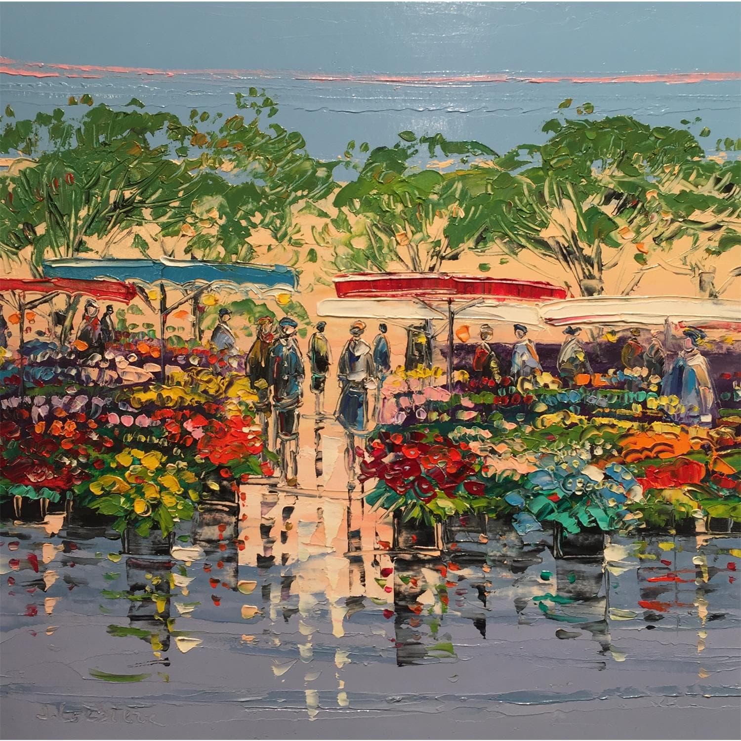 Peinture Marché à St Rémy de Provence par Corbière Liisa Carré d'artistes