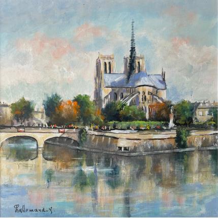 Painting Notre Dame by Lallemand Yves | Painting Figurative Acrylic Urban